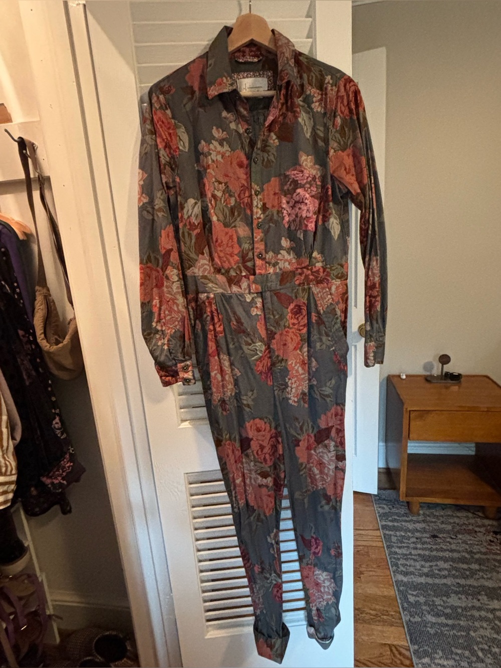 Fiona Floral Utility Jumpsuit Coverall Anthropologie - Picture 4 of 8